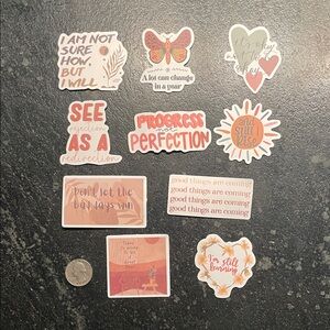Set of Ten (10) Inspirational Stickers (NWOT)